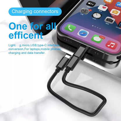 Multifunctional 60W Type C Data Cable Set Fast Charge for Iphone Chargers Storage Box Card Pin Travel Box Phone Holder