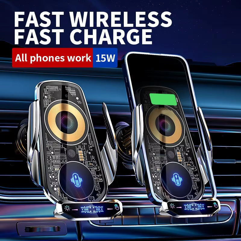 Car Wireless Charger Phone Holder Mount 15W Fast Charging Station for Iphone Samsung Xiaomi Auto Magnetic Wireless Car Chargers